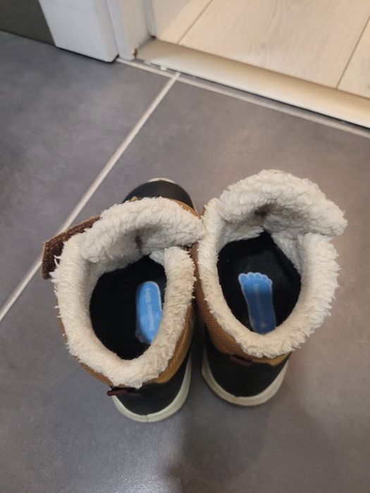 Ghete de iarna cu tehnologie Gore-Tex, Negru, Maro Ocru, 26 EU