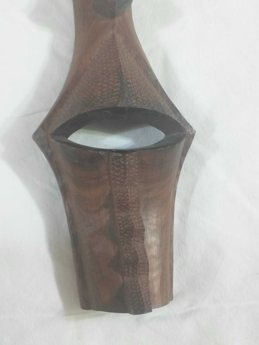 Mască Africană de Colecție – Sculptură Manuală Lemn Masiv Greu 54cm