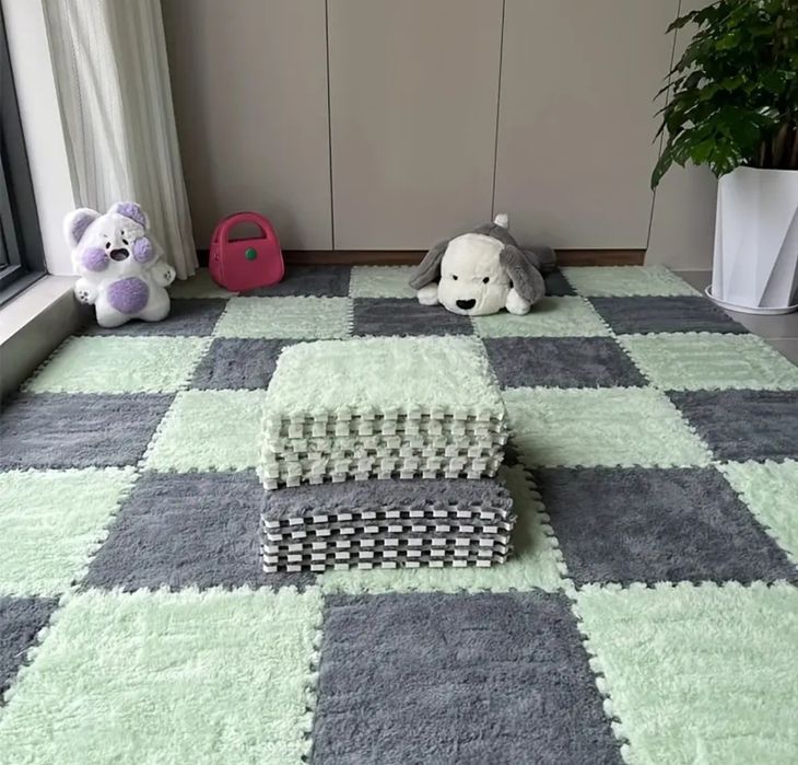 Мек пъзел за под/Плюшен пъзел килим за детска стая/ Изолация за под