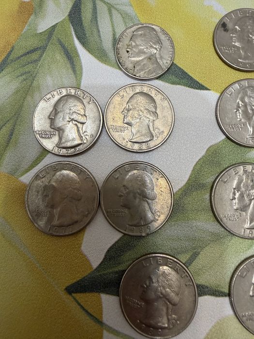 Lot  13 monede1, 5 si 25 centi 1972-1997