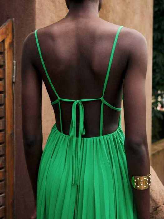 Дълга плисирана рокля Shein