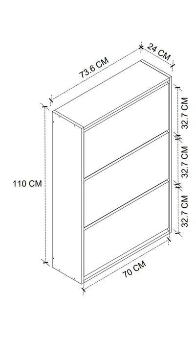 Шкаф за обувки с три отделения
