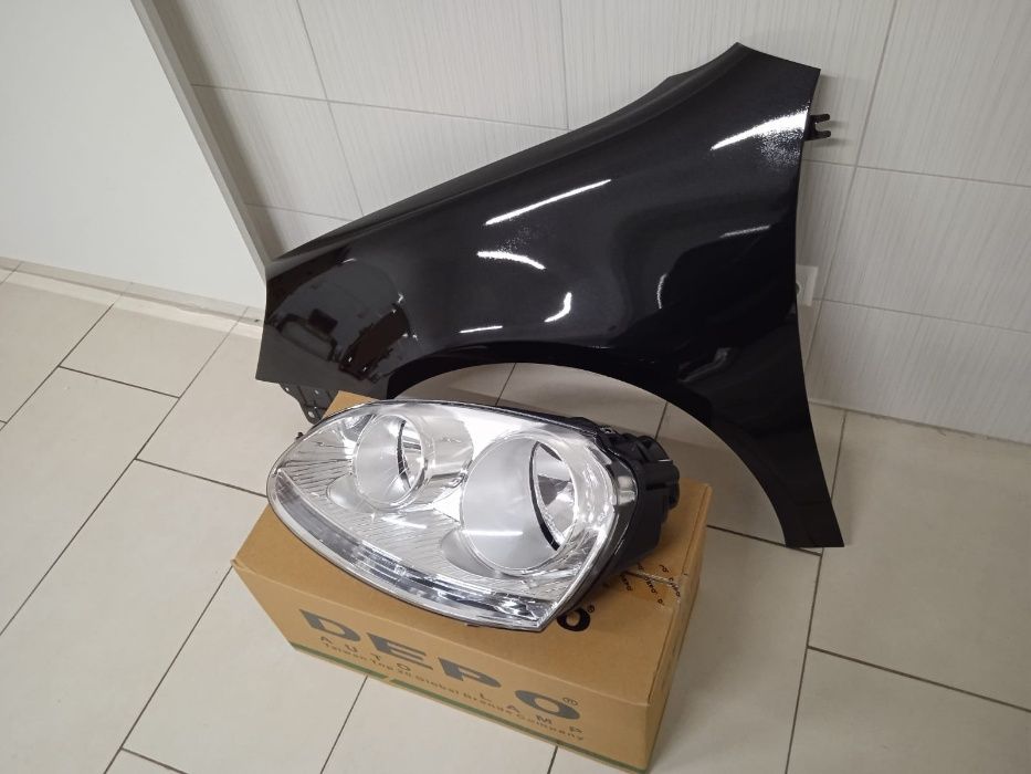 Pachet Aripa + Far Stanga VW Golf 5 V 2004-2008 LC9Z Negru