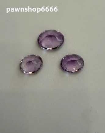 Лот естествени фасетирани аметисти – 7.85 ct (3 броя) – отлична шлифовка