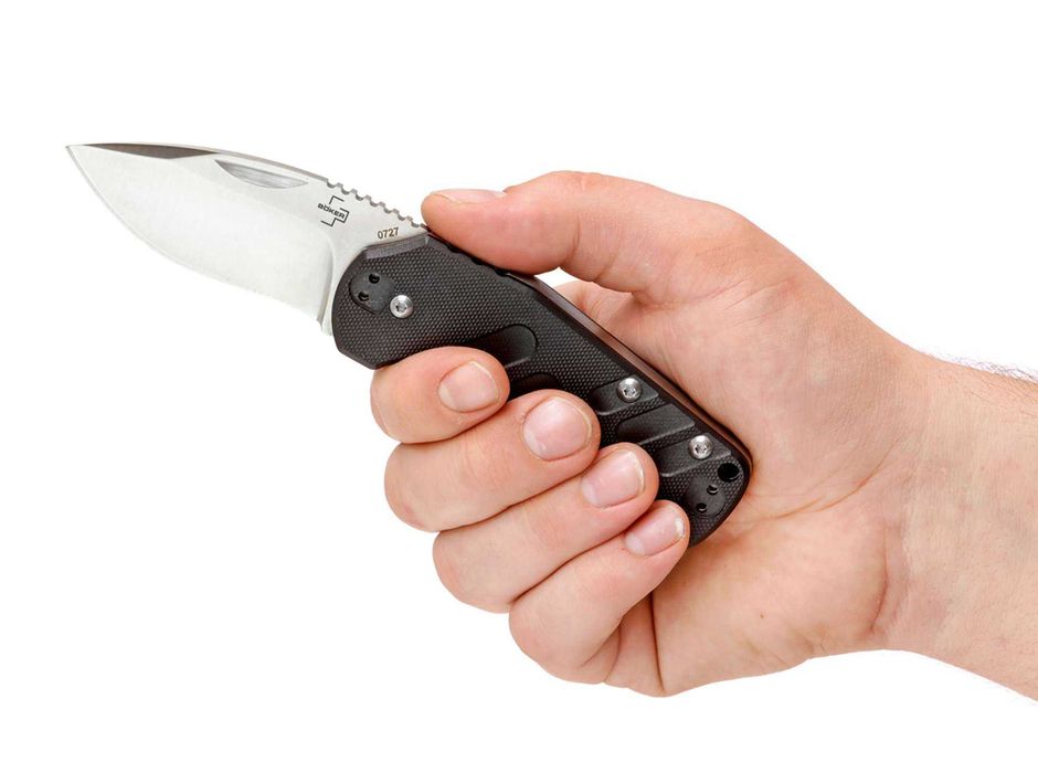 Briceag Boker Plus Worldwide, maner G10 negru, lama otel AUS-8