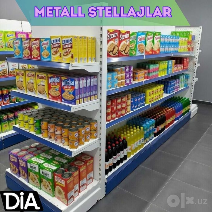 Стеллажи металлические для магазина, savdo tokcha, polka