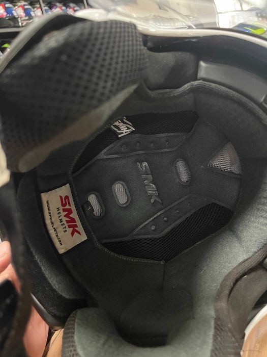 Скутер мото каска SMK LAMINAR GLOSS WHITE,L 59-60 вентилациия,топ цена