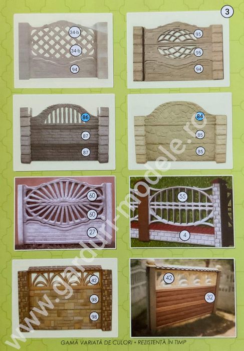 Placi pentru garduri. Panouri beton armat Harlau. Livrare rapida .