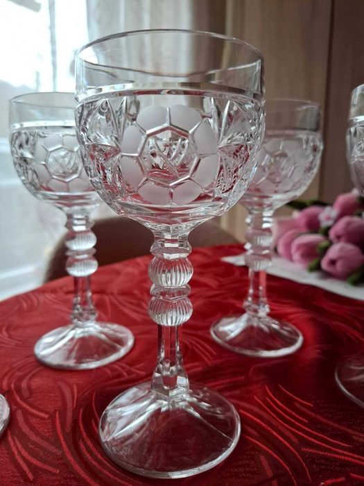 5 cupe din cristal Bavaria pt vin