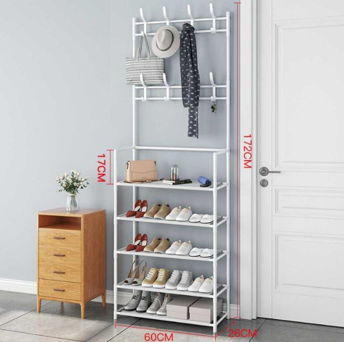 Многофункционална стойка за обувки и закачалка за дрехи.