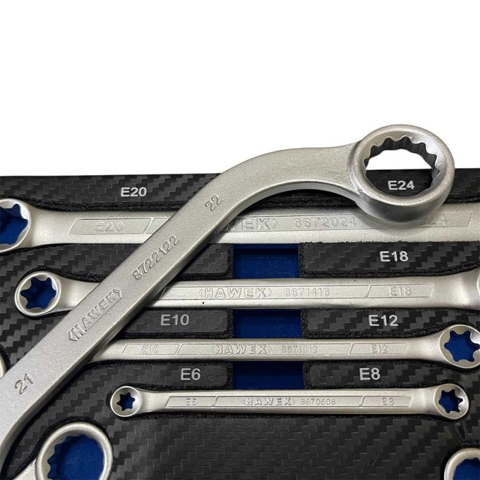 Комплект ключове HAWEK – 14 части, S-образни, C-образни и E-Torx