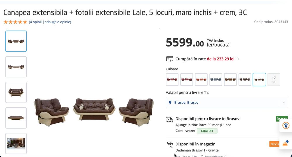 set canapea si fotolii