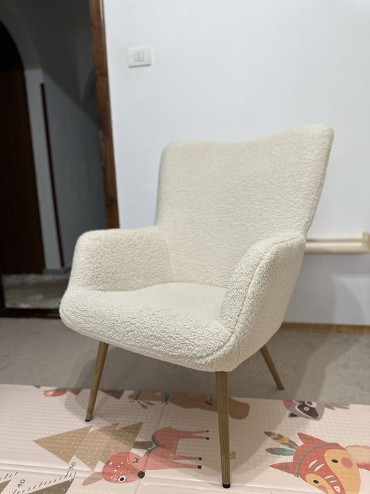 Fotoliu HUNDESTED alb-murdar