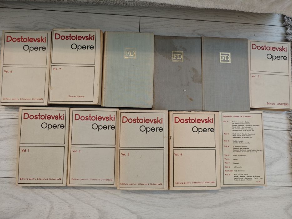 Colecția Dostoievski, Opere, Editura Univers, 1966-1974, Completa, 11 vol