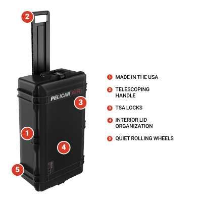 Pelican Air Travel Case 1615TRVL, negru, Garanție pe viață