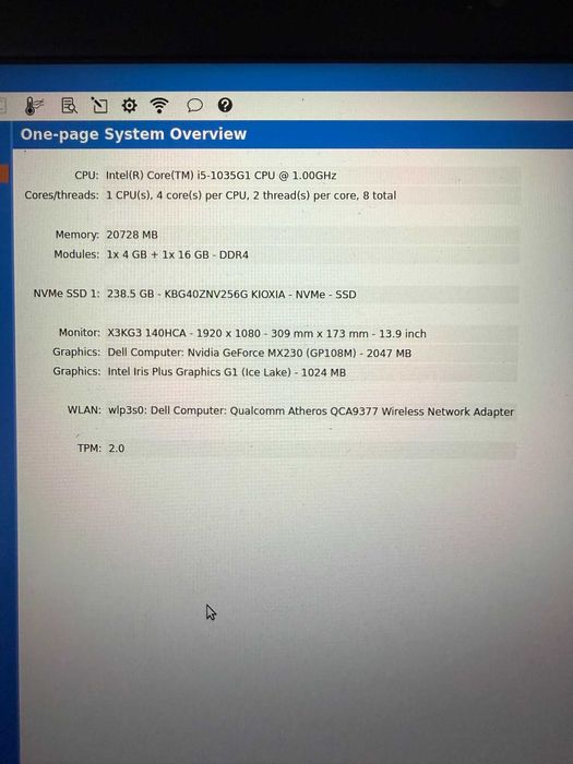 Laptop Dell Vostro 3491 – i5 Gen 10 / 20GB RAM / SSD NVMe / MX230 2GB