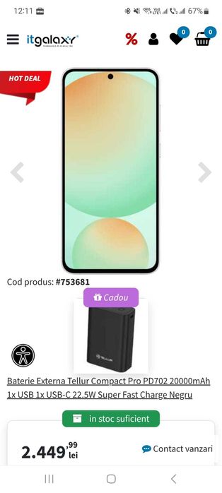 Samsung Galaxy S24 fe 254 gb nou