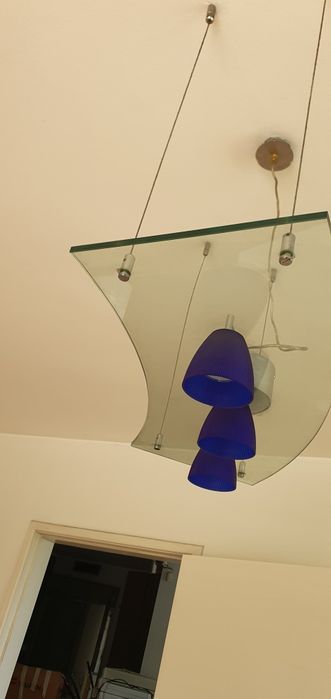 Четири офис лампи и  два стъклени полилея