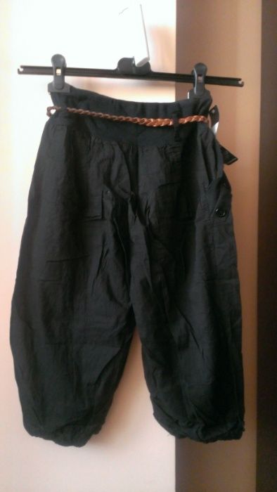 pantaloni dama 3/4 noi cu eticheta negri include cureaua