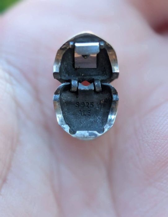 Bratara dubla Pandora originala, doua charmuri de argint 925 ALE, inima si inger