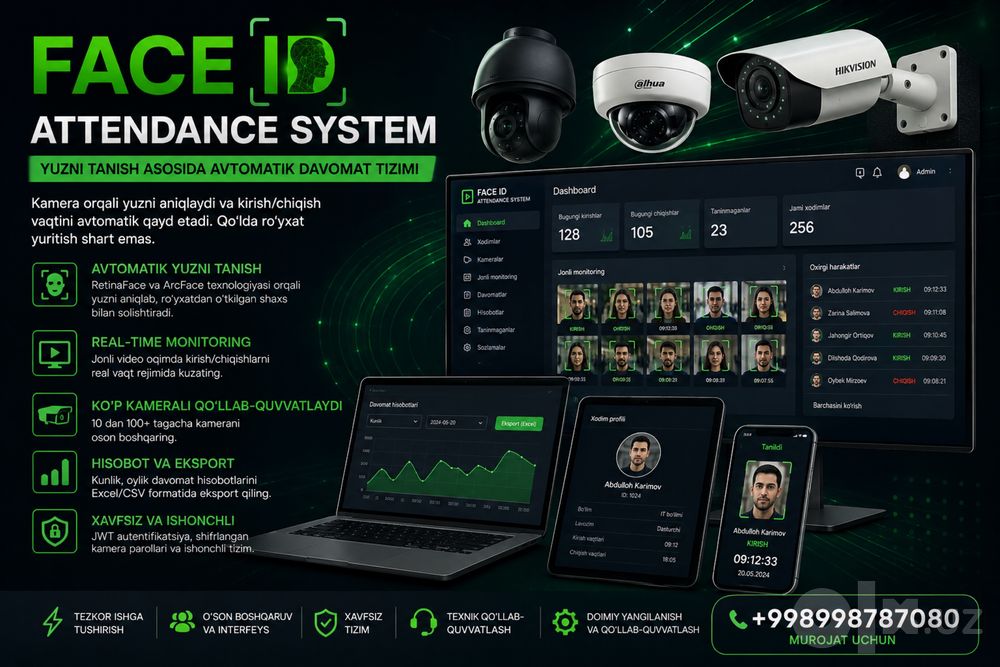 FACE ID Aqilli davomat tizimi
