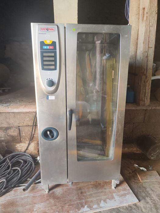 Echipamente profesionale bucătărie – Cuptor RATIONAL + dispenser farfurii + rack inox (HoReCa)