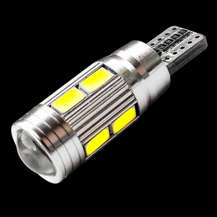 комплект от 2 броя лед крушки за габарит т10 w5w led 10 smd canbus ...