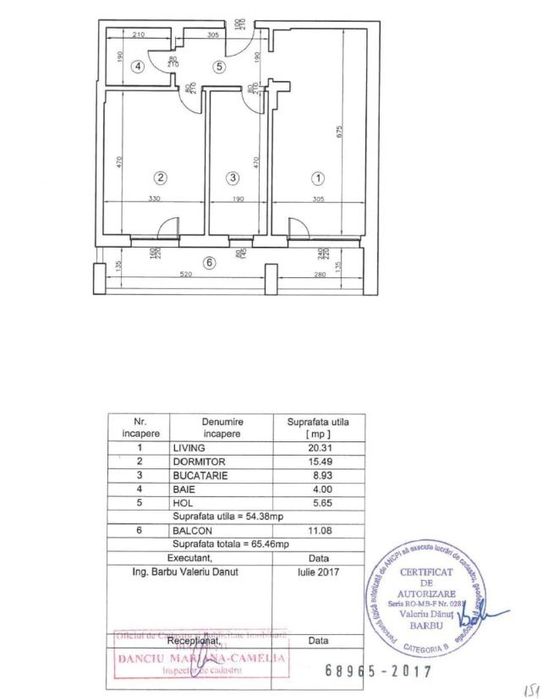 Apartament 2 camere | Sisesti | 65,46 mp |Amenajat cu accent pe functi