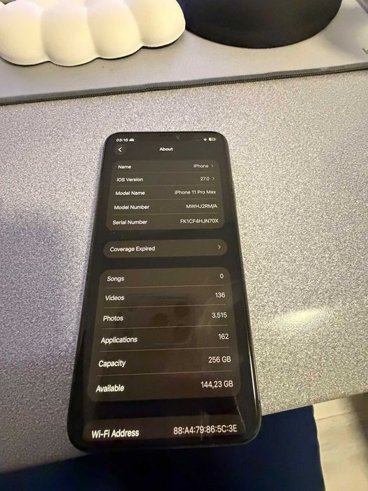 iPhone 11 Pro Max, 256GB, Matte Silver+Husa Magsafe