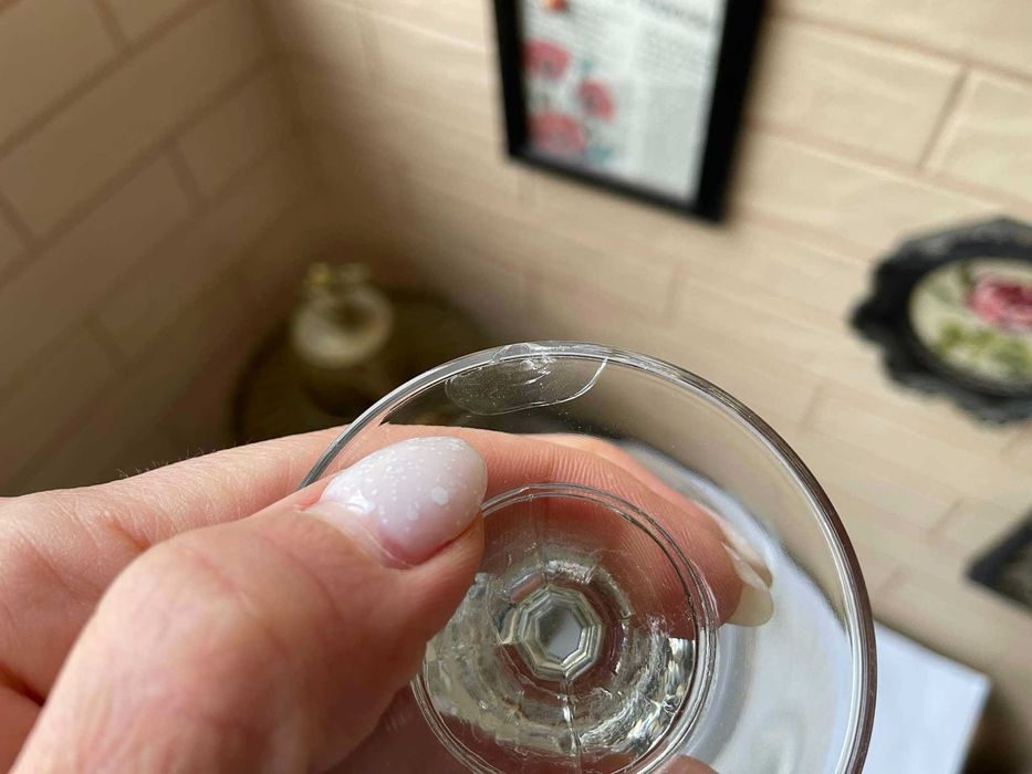 Красиви стари кристални тънкостенни чаши, 6 бр