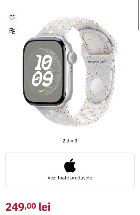 Bratara APPLE Watch 46mm Sport Pure Platinum Nike - S/M