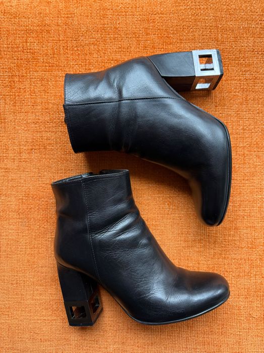 Боти на ток, естествена кожа Gianni