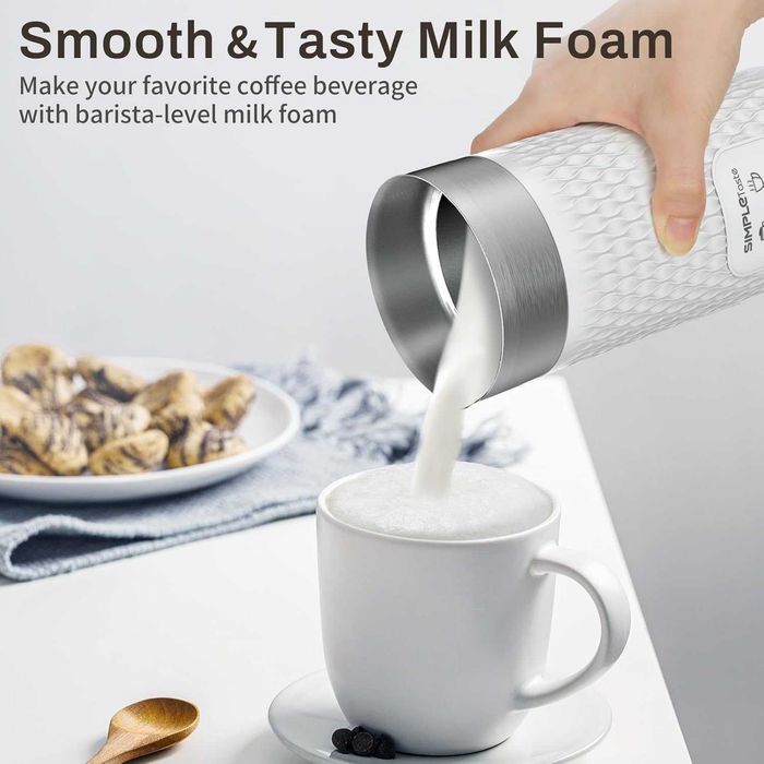 SIMPLETASTE Пенообразувател за мляко, 4в1 уред за топла и студена пяна
