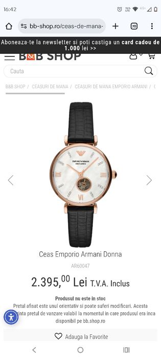 Ceas Armani automatic dama