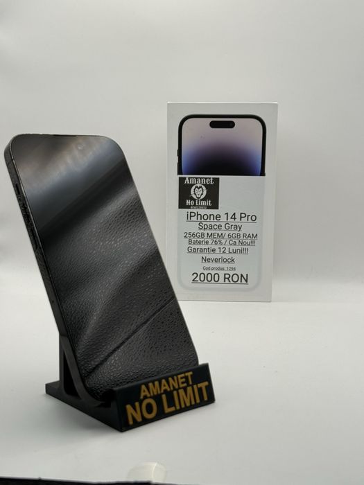 iPhone 14 Pro 256GB Space  Gray Garantie 12 Luni , AMANET NO LIMIT.