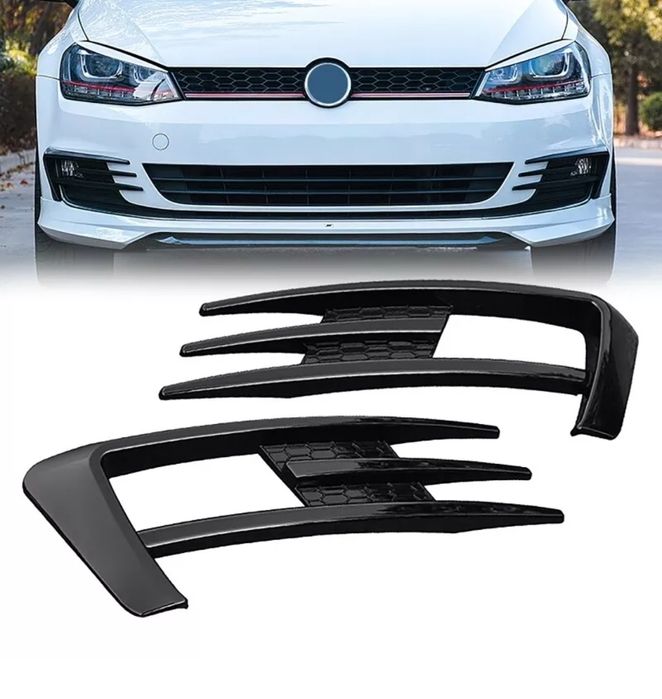 Ornamente grila proiector VW Golf 7 negru lucios