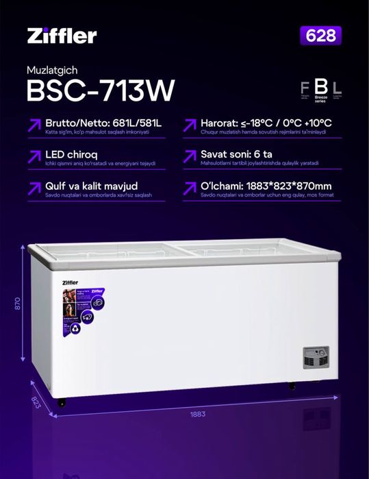 ZIFFLER xolodilnik, morozilnik
