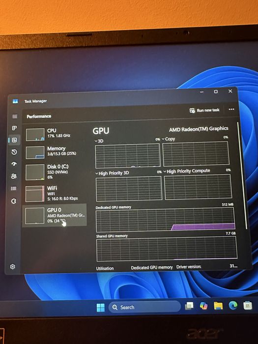 Acer Aspire 3 15 - 512GB nvme - 16GB ram