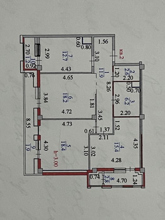 Продается 3-комнатная квартира