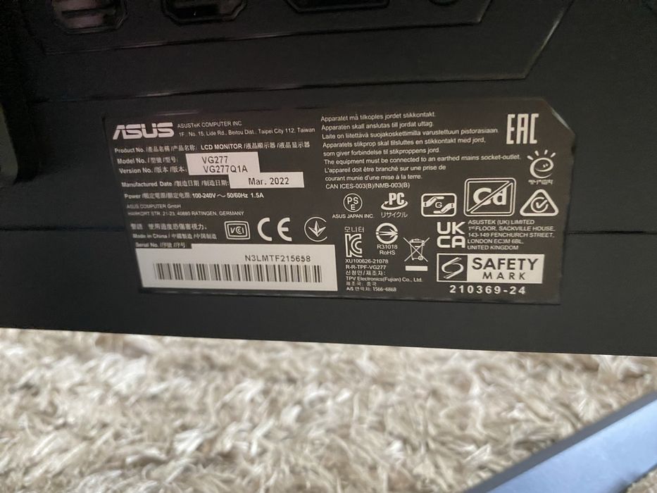 Monitor Asus TUF VG1A (defect)