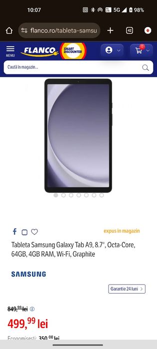Galaxy tab A9 64GB 4gb Ram impecabila