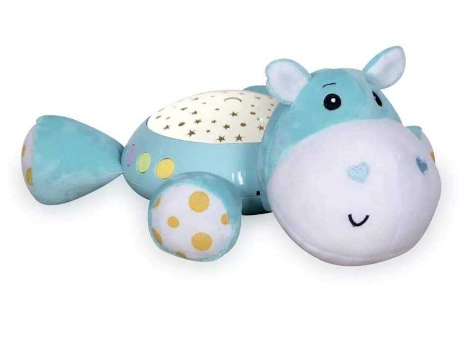 Музикална и светеща играчка, хипопотамче. Без забележки.