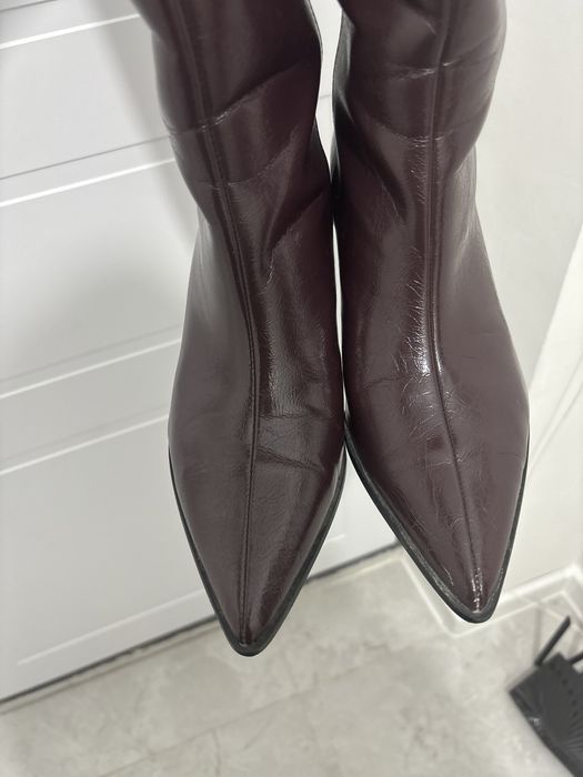 Продам сапоги трубы в баклажановом цвете