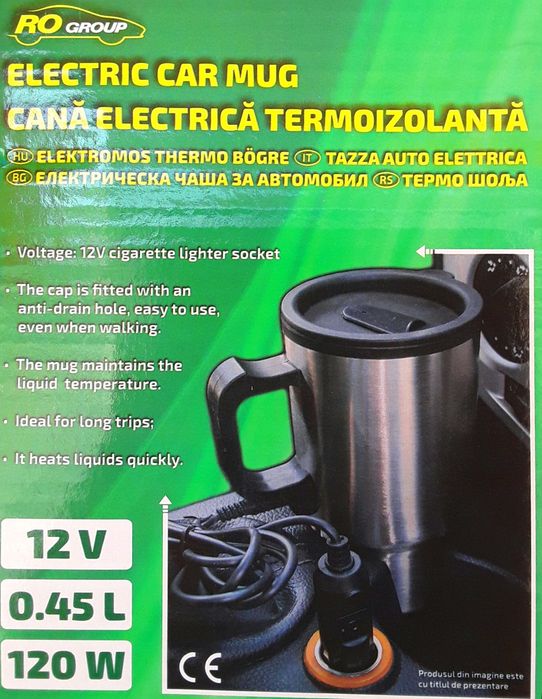 CANĂ Electrică termoizolanta auto INOX - NOUĂ - 50 LEI