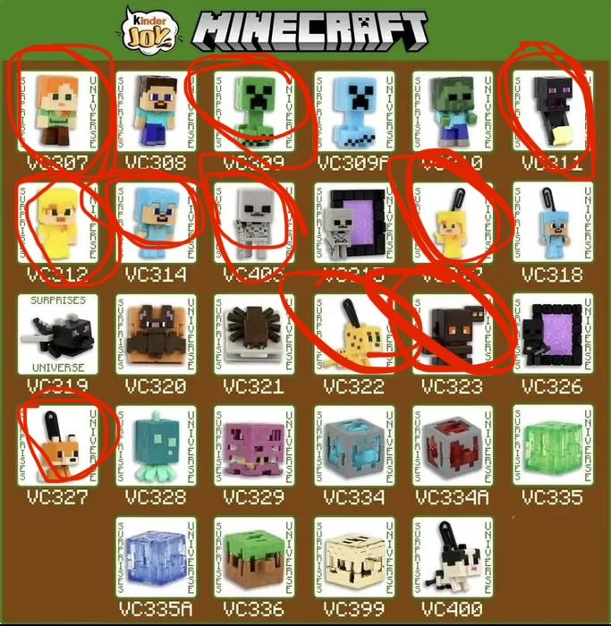 Фигурки Minecraft Kinder Joy ОБМЕН