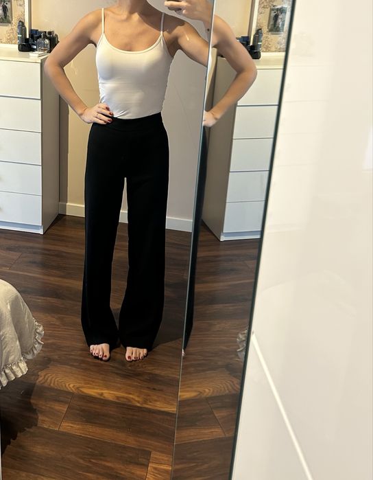 Черен широк панталон ZARA