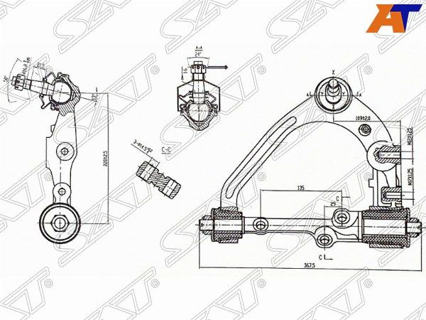 Рычаг верхний с шаров.  Toyota Hiace