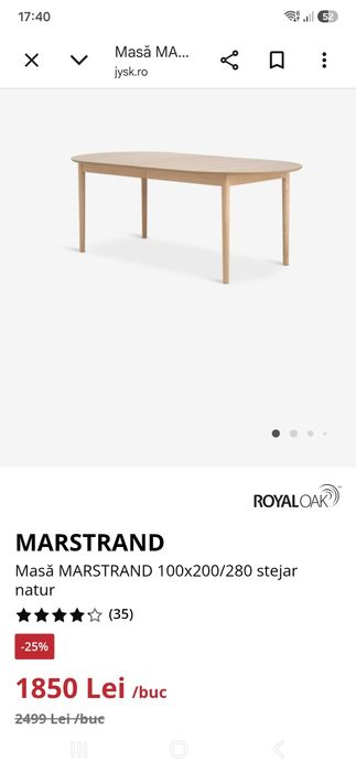 Masa extensibila 90x 190/270 din stejar