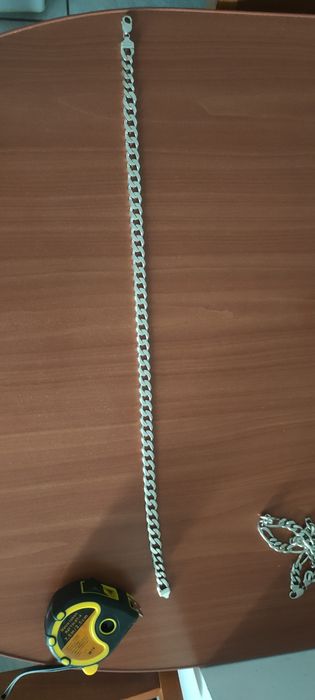 Lant argint masiv  barbati cuban chain si italian style pentru cunoaca