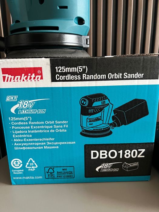 Ексцентриков шлайф Makita DBO180Z SOLO 18V - ЧИСТО НОВ